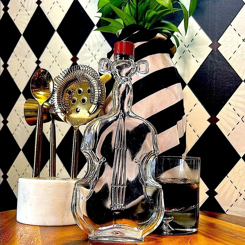 Vintage Violin/Cello‎ Glass Bottle - Musical Instrument Shaped Collectible